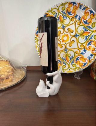 Portabottiglie cane bassotto bianco