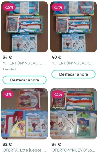 Oferta.LOTE Juegos WII Cocoto,2 volantes,2 pistola
