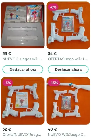 Oferta.LOTE Juegos WII Cocoto,2 volantes,2 pistola
