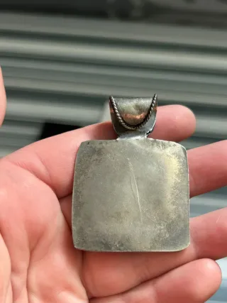 Colgante vintage de plata filigrana con piedra