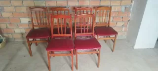 Lote 8 Sillas Vintage Madera