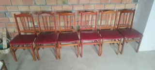 Lote 8 Sillas Vintage Madera