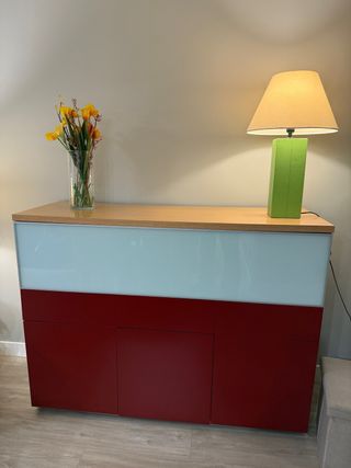 Aparador moderno soggiorno in vetro e legno