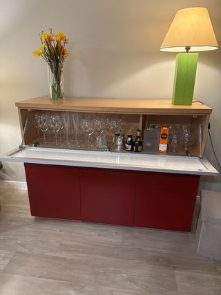 Aparador moderno soggiorno in vetro e legno