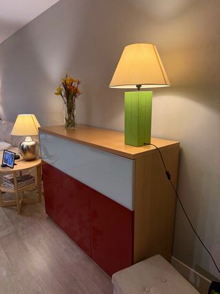 Aparador moderno soggiorno in vetro e legno