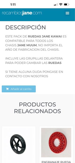 Ruedas Jane Kawai y muum