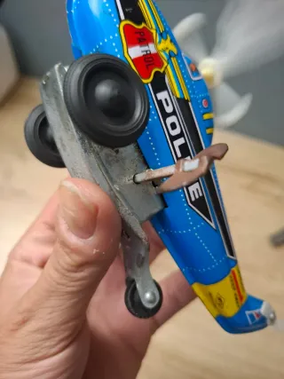 Set 3 Giocattoli Latta: Tram, Polizia, Vigili Fuoc