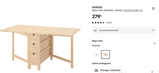 Tavolo NORDEN Pieghevole in Legno 152x80cm