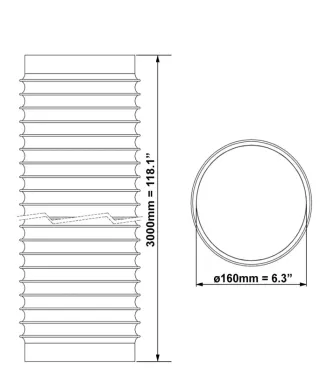 Condotto flessibile per cappa aspirante bianco