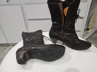 Botines de piel marrón chocolate