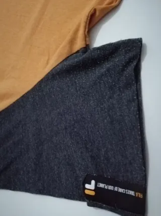 Camiseta Fila Algodón Naranja y Gris