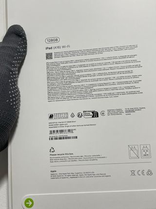 iPad A16 128GB Wifi Argento