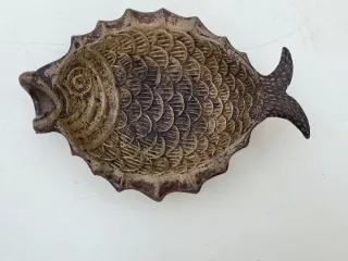 ANTIGUO CENICERO DE BRONCE FORMA PEZ VINTAGE