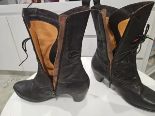 Botines de piel marrón chocolate