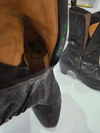 Botines de piel marrón chocolate