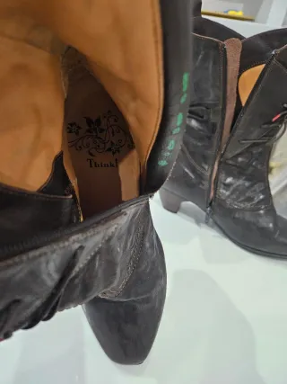 Botines de piel marrón chocolate