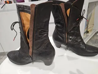 Botines de piel marrón chocolate