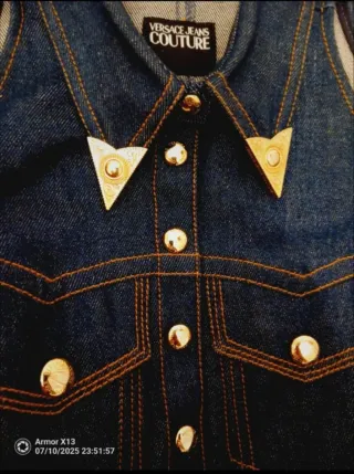 Versace Jeans Couture Vestito Blu Oro
