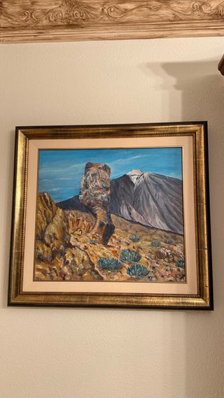 Cuadro al óleo Teide enmarcado