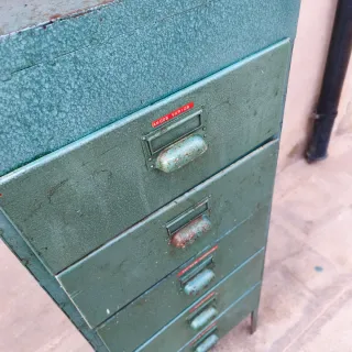 Archivador Industrial antiguo Mid-Century