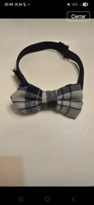 Pajarita Bimho Cuadros Negro Gris