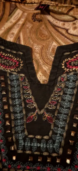 Vestido Boho Estampado Paisley Talla M