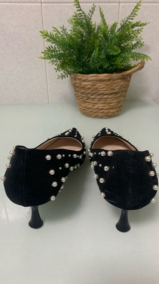 Scarpe Zara con Perle Taglia 38 Nere
