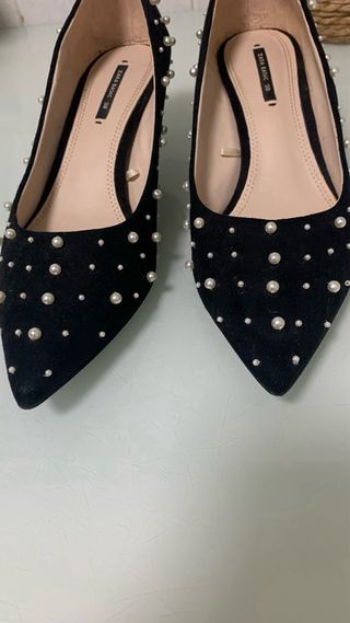 Scarpe Zara con Perle Taglia 38 Nere