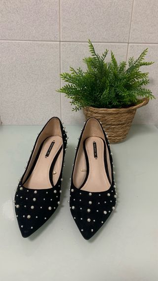 Scarpe Zara con Perle Taglia 38 Nere