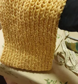 Buff cuello lana artesano mostaza Unisex