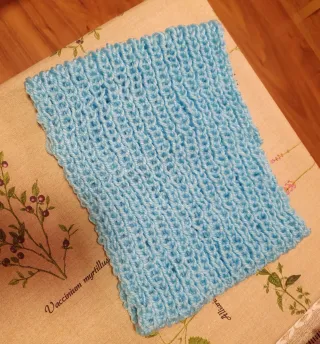 Buff Cuello Lana Artesano Unisex Azul