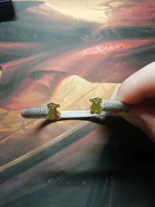 Pulsera Tous Osos Dorados Plateada