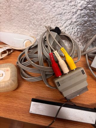 Nintendo Wii bianca con cavi