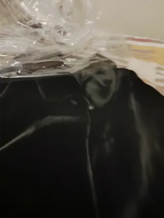 Cazadora de piel marrón talla 50 chaquetón de pelo