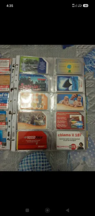 Collezione schede telefoniche con raccoglitore