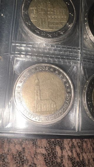 Moneda 2€ Hamburgo 2008. Mapa antiguo.