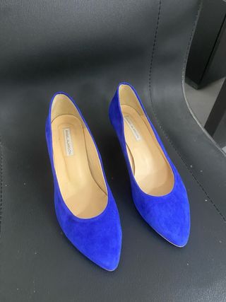 Zapatos de tacón azul para mujer