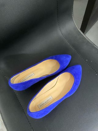 Zapatos de tacón azul para mujer