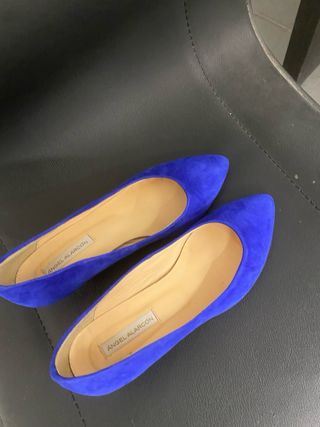 Zapatos de tacón azul para mujer