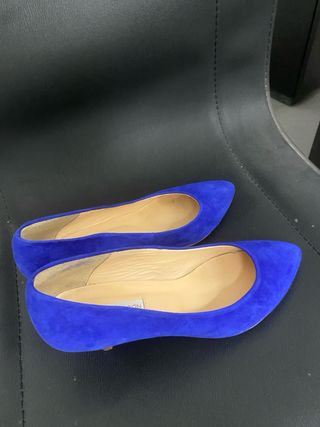 Zapatos de tacón azul para mujer