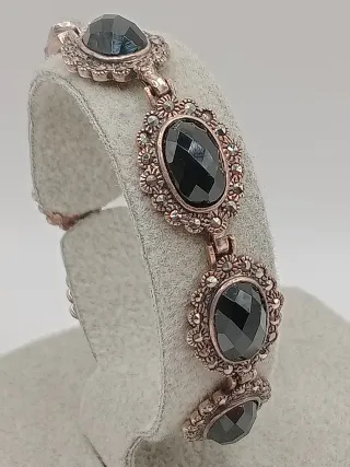 Bracciale vintage vittoriano argento 925 onice