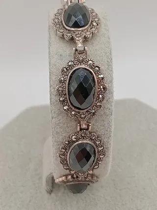 Bracciale vintage vittoriano argento 925 onice