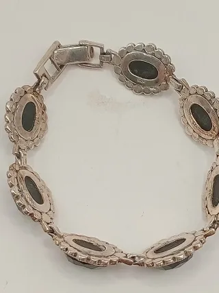 Bracciale vintage vittoriano argento 925 onice