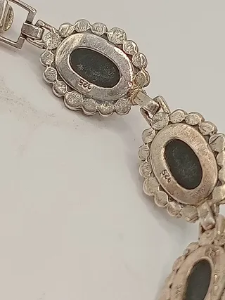 Bracciale vintage vittoriano argento 925 onice