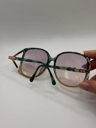 Occhiali da sole vintage Christian Dior oro/verde
