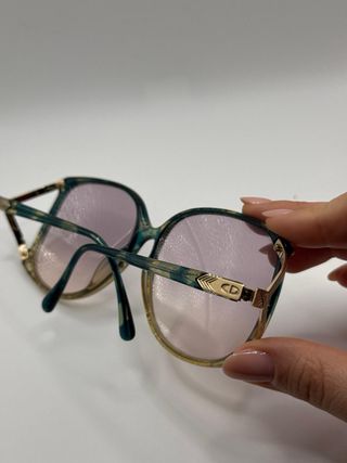 Occhiali da sole vintage Christian Dior oro/verde