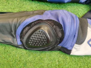 Traje de moto Richa piel azul y blanco