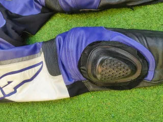 Traje de moto Richa piel azul y blanco