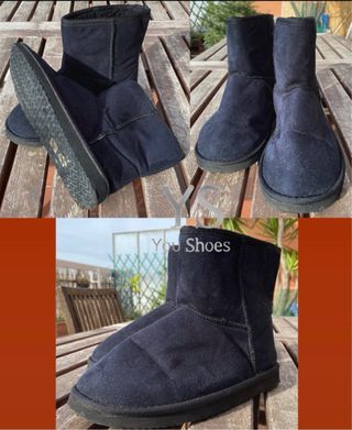Botines ante y paño negro estilo UGG