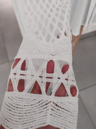 Camicia donna bianca manica lunga traforata L